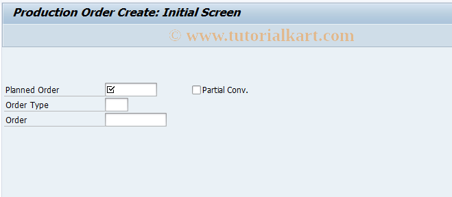 SAP TCode CO40 - Converting Planned Order