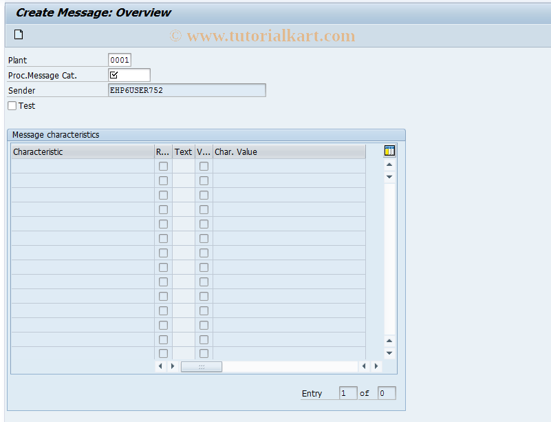 SAP TCode CO57 - Create Message Manually
