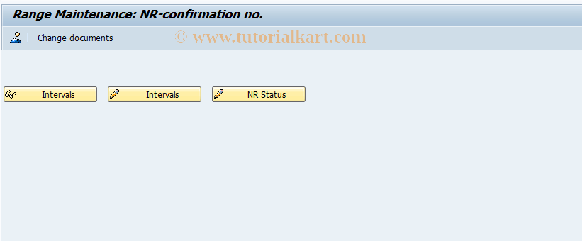 SAP TCode CO80 - Number range maintenance: AUF_RUECK