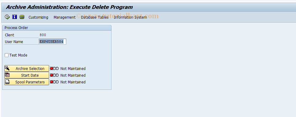 SAP TCode COAD - Process Order: Delete Archiving
