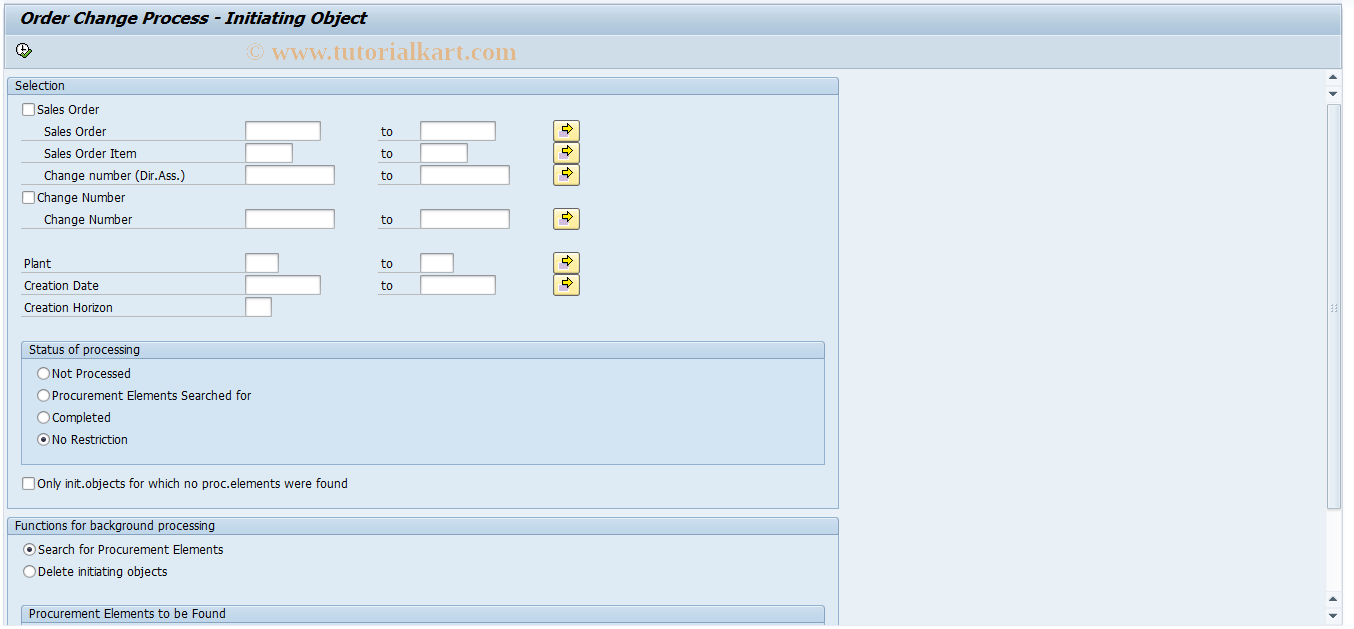 SAP TCode COCM - OCM - Initiating object