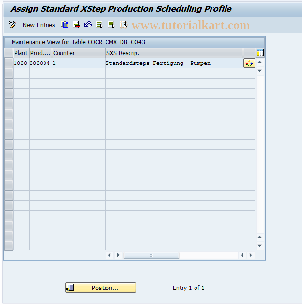 SAP TCode COCR_PROF - Assign Standard XStep Profile
