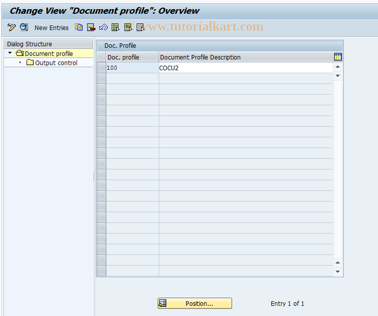 SAP TCode COCU1 - Batch Record: Document Profile