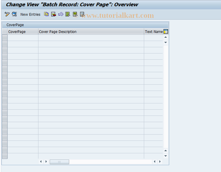 SAP TCode COCU4 - Batch Record: Cover Page