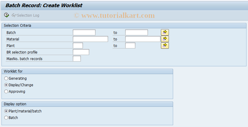 SAP TCode COEBR - Batch Record