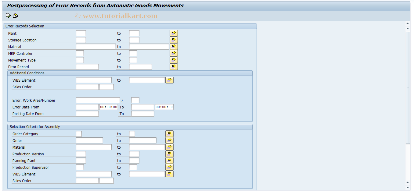 SAP TCode COGI - Postprocess Faulty Goods Movements