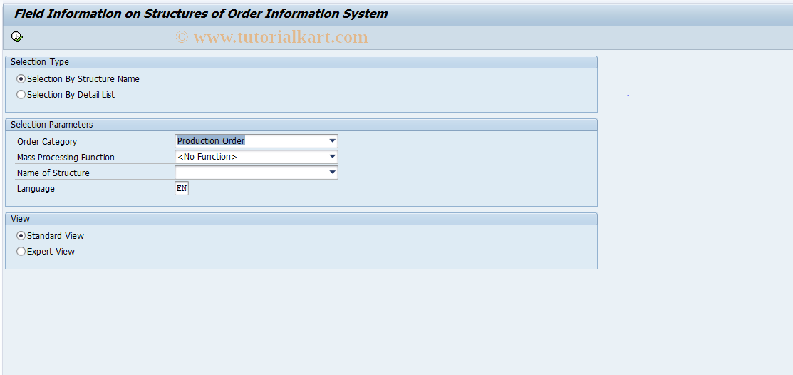 SAP TCode COISF - Field Settings in Info System