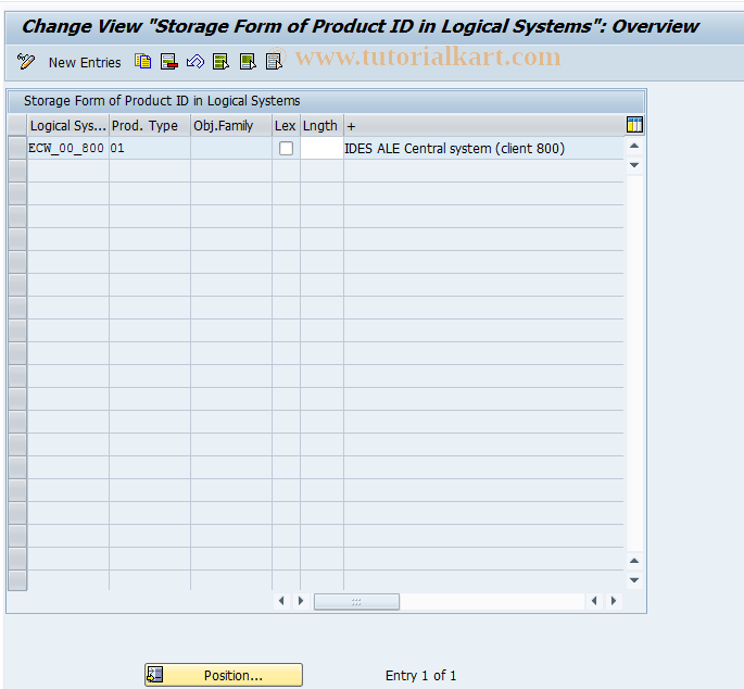 SAP TCode COMCPRLOGSYS -  Production ID: Storage Type in Log. System