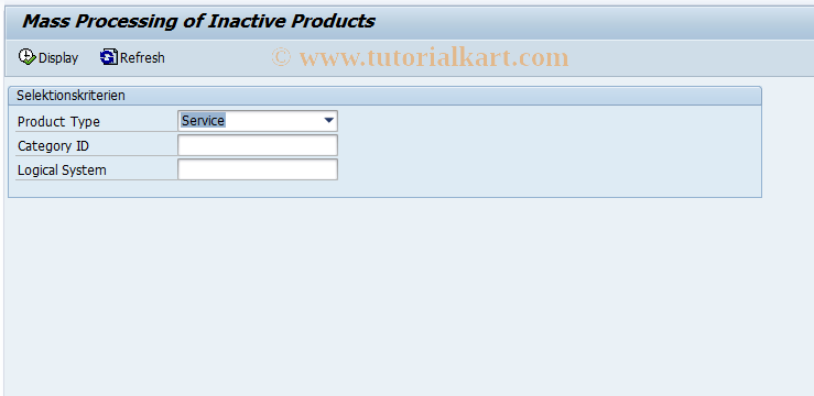 SAP TCode COMMPR02 - Collective Procurement of Inactive Products