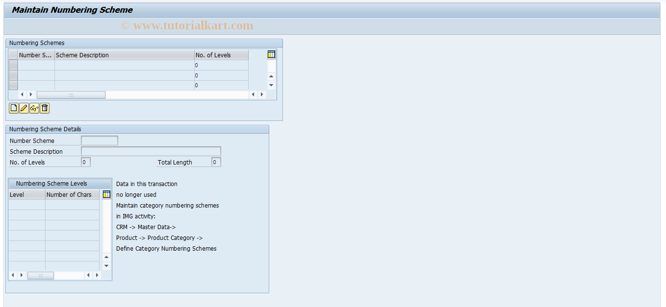 SAP TCode COMMPR05 - Maintain Numbering Scheme