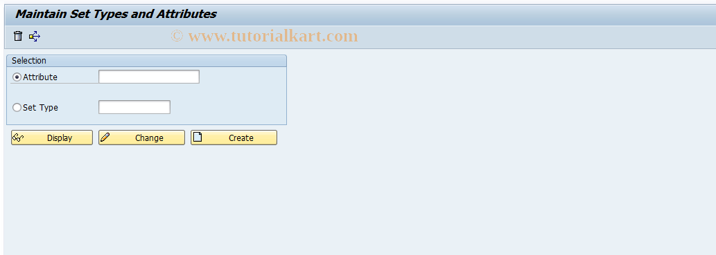 SAP TCode COMM_ATTRSET - Maintain Set Types and Attributes