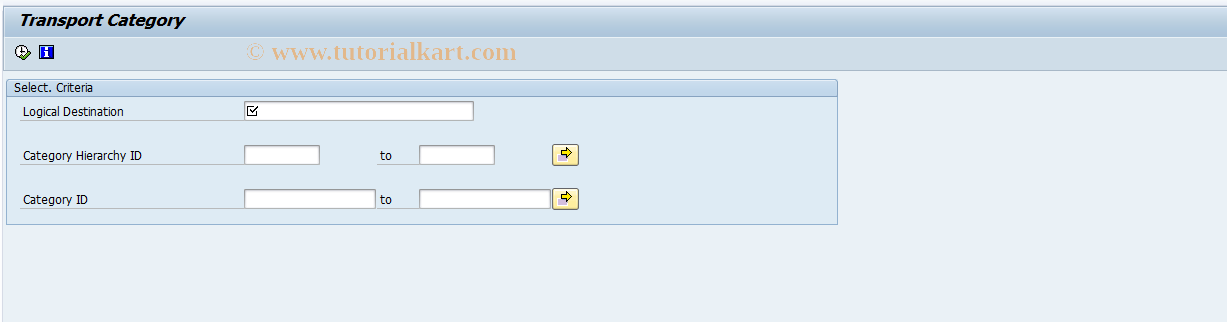 SAP TCode COMM_CAT_TRANS - Transport Category