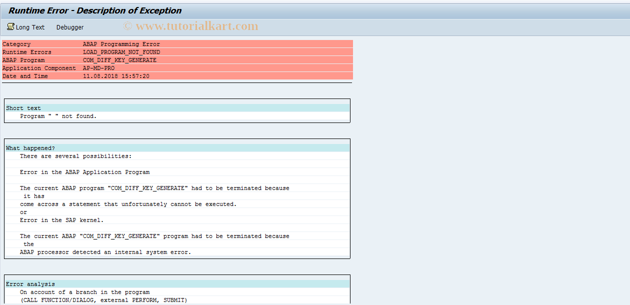 SAP TCode COMM_LH_KEY_GEN - Key Types - Generic Link Handler