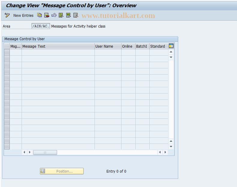 SAP TCode COMM_MSG01 - Customer Settings for Messages