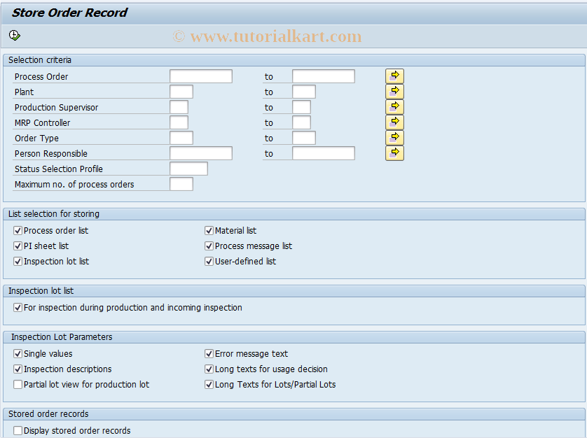 SAP TCode COPA - Archive Order Record