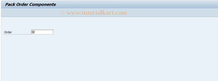 SAP TCode COPAWA - Pack components for order