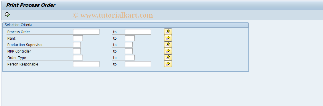 SAP TCode COPD - Print Process Order