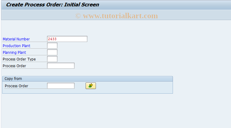 SAP TCode COR1 - Create Process Order