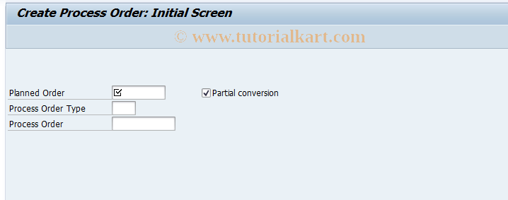 SAP TCode COR7_PC - Part. Convert : Plnned Ord. to Procurement Ord.