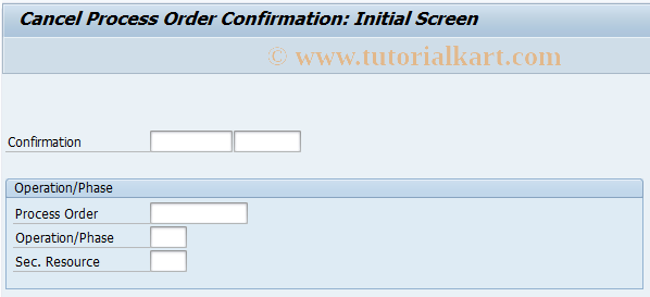 SAP TCode CORS - Cancel Process Order Confirmation