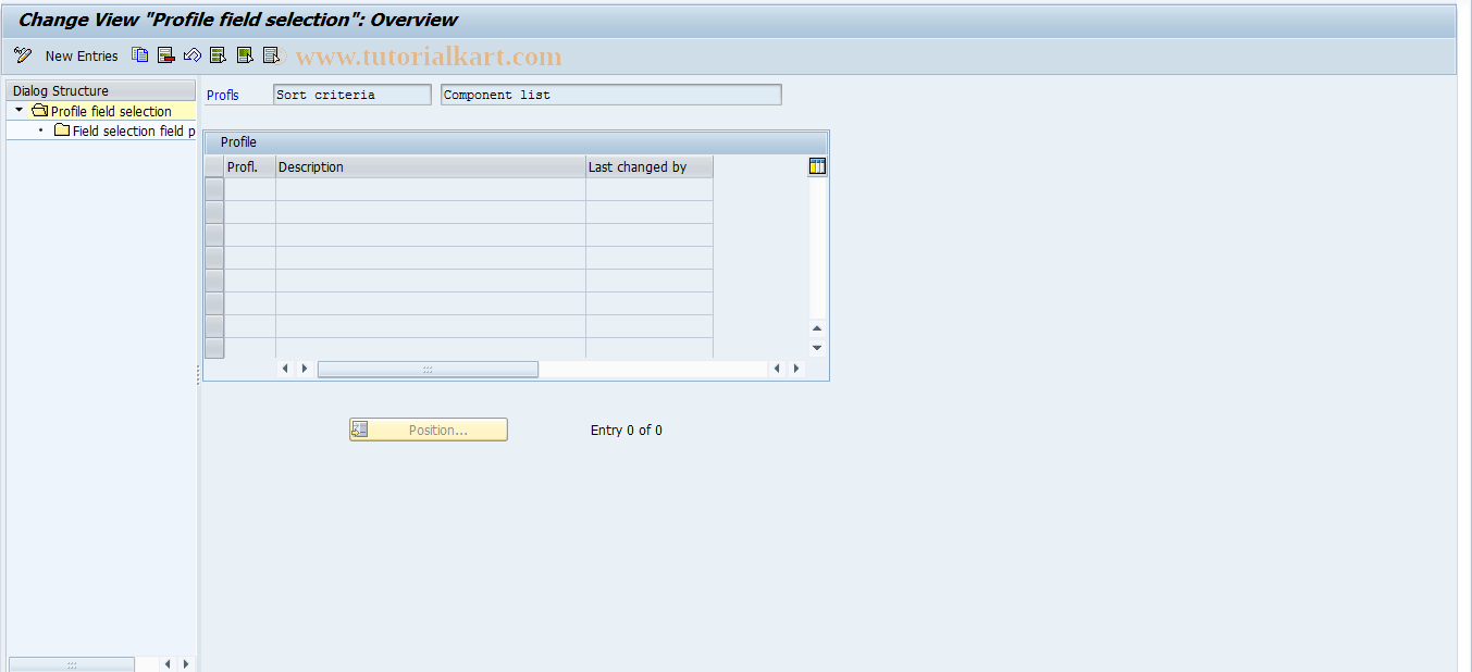 SAP TCode COS4 - Sort profiles - maintain proc. order