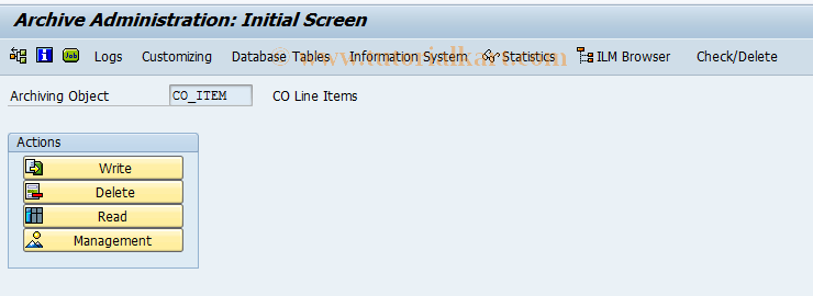 SAP TCode CO_ITEM_WR - Archive CO Line Items