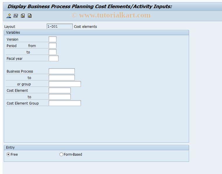 SAP TCode CP07 - CO-ABC Planning: Display Actual Inputs