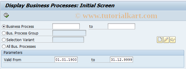 SAP TCode CP13 - Business Processes: Master Data Rep.