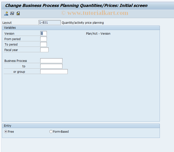 SAP TCode CP26 - CO-ABC Planning: Quantities & Prices