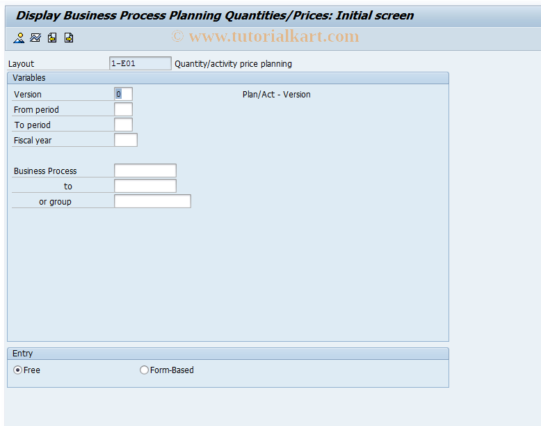 SAP TCode CP27 - CO-ABC Planning: Display Qty/Price