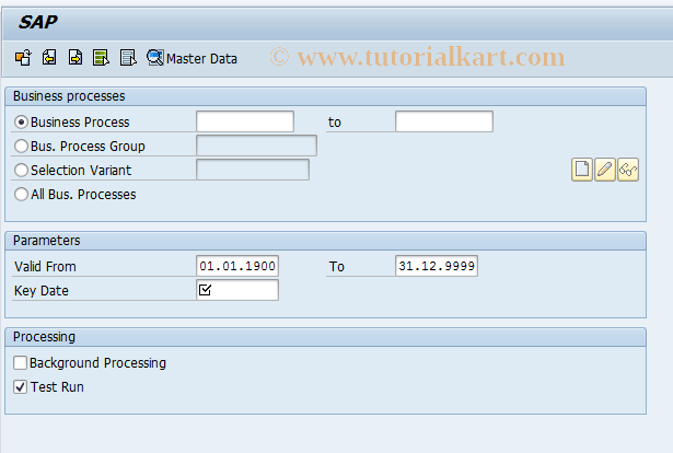 SAP TCode CP30 - Business Process: Change Management