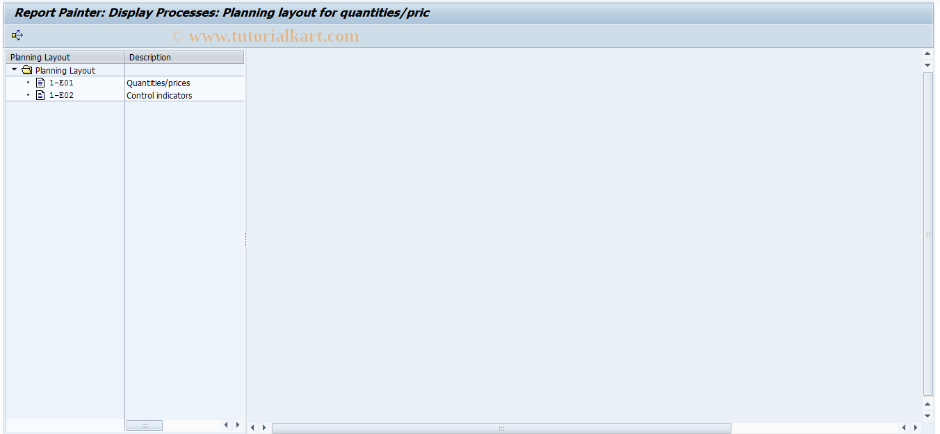 SAP TCode CP77 - Planning Layout: Display Qtys/Prices