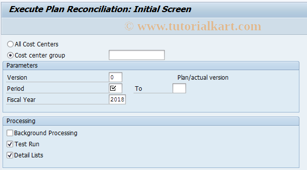 SAP TCode CPMB - ABC: Plan Reconciliation