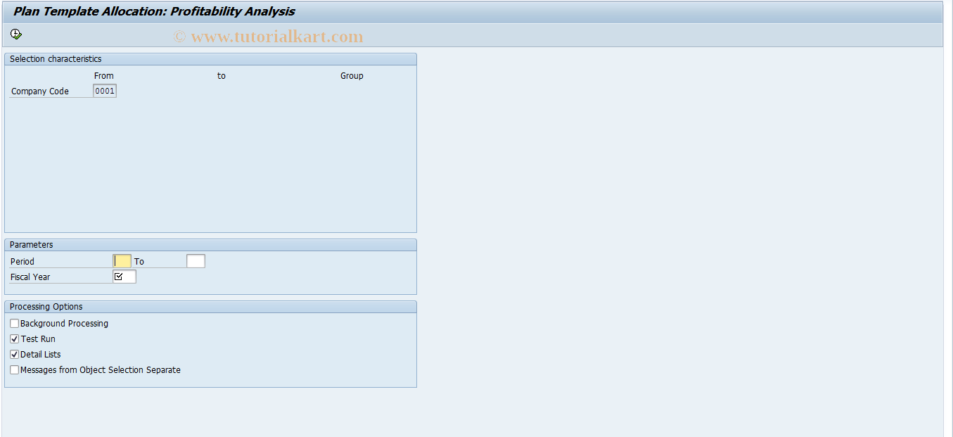 SAP TCode CPPE - Plan Template Allocation : Results Analysis