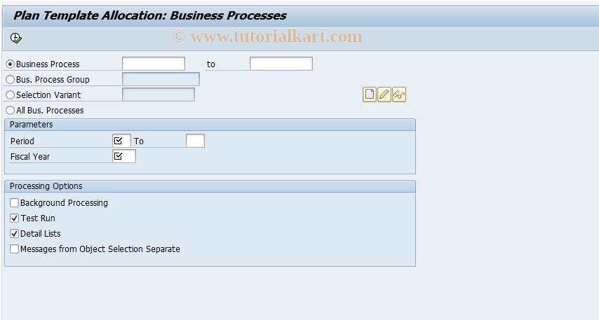 SAP TCode CPPS - Plan Template Allocation: Process