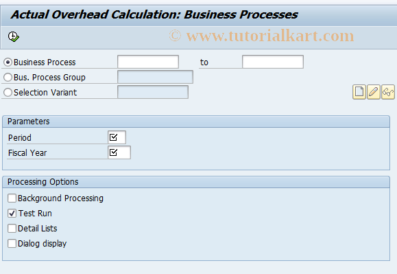 SAP TCode CPZI - Actual overhead calculation : process