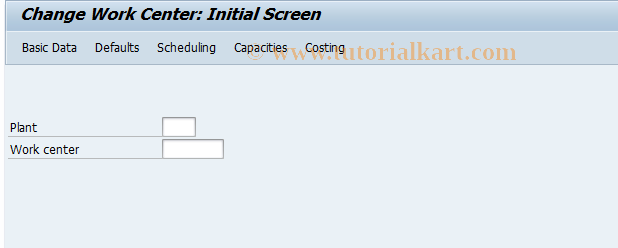 SAP TCode CR02 - Change Work Center