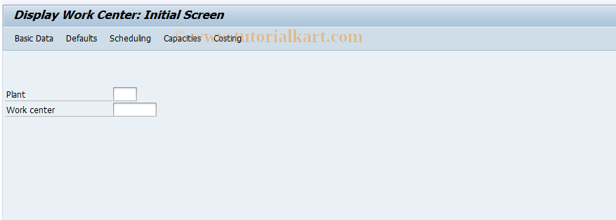 SAP TCode CR03 - Display Work Center