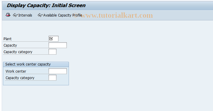 SAP TCode CR13 - Display Capacity