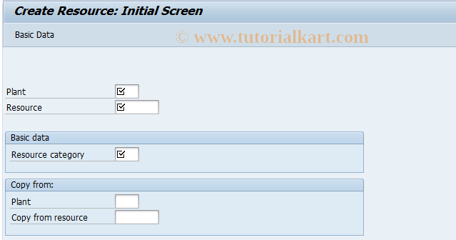SAP TCode CRC1 - Create Resource