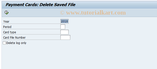 SAP TCode CRF2 - Credit Cards: Delete Standard File
