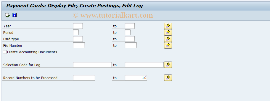 SAP TCode CRF3 - Credit Cards: Edit Standard File