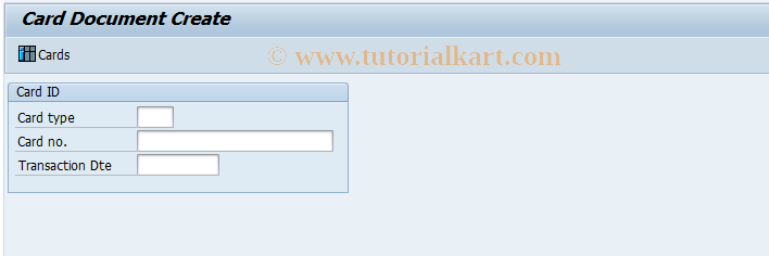 SAP TCode CRK1 - Create Card Document