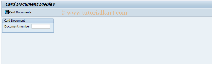 SAP TCode CRK3 - Display Card Document