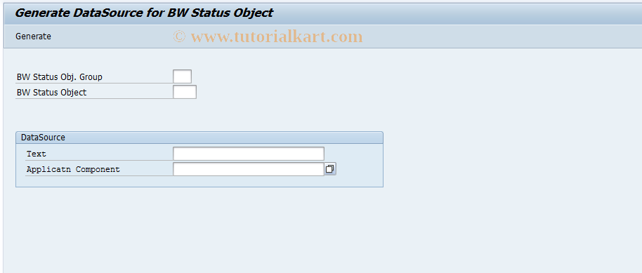 SAP TCode CRMBWST - Genertd DataSource for BW Status Obj