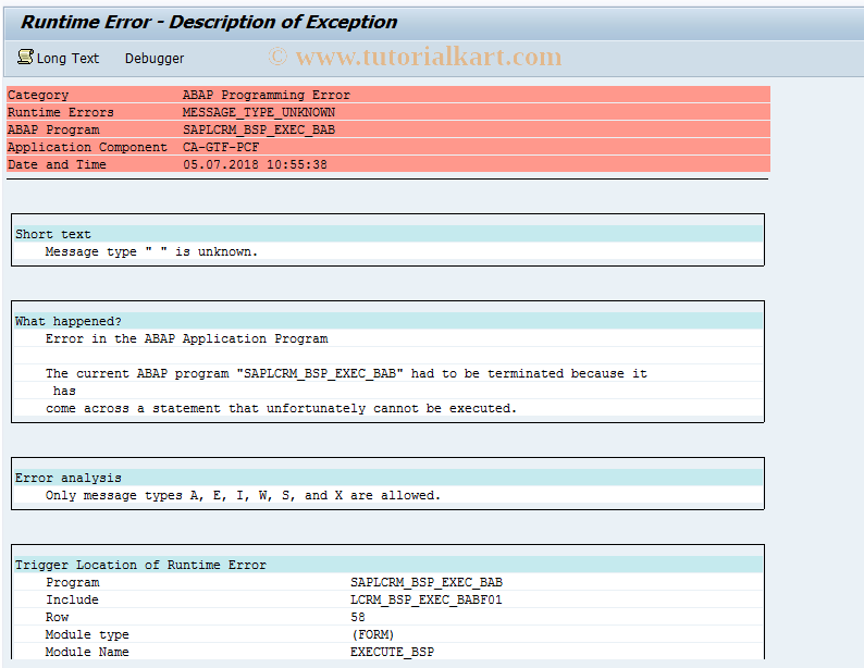 SAP TCode CRMC_EXEC_BAB_S - CRM: Start BAB in SAP Mode