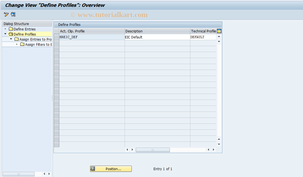 SAP TCode CRMC_IC_ACPROF - Define Activity Clipboard Profiles