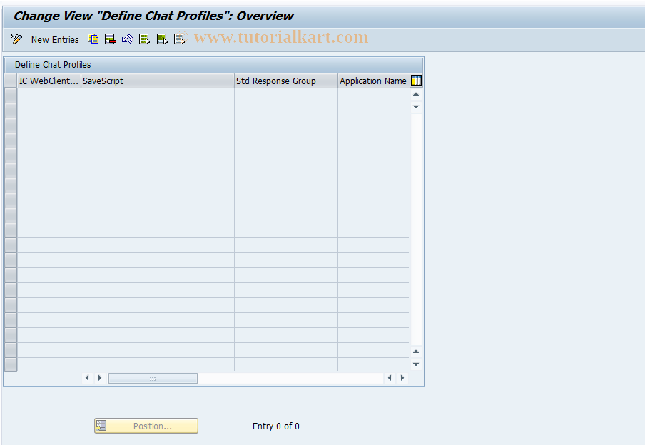 SAP TCode CRMC_IC_CHAT - Define Chat Profiles