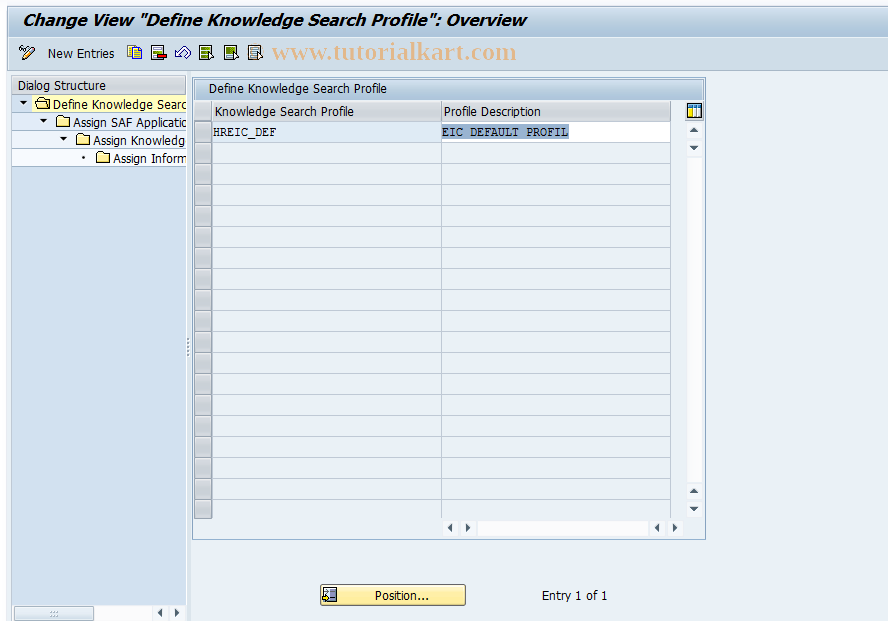 SAP TCode CRMC_IC_KSPROF - Define Knowledge Search Profiles