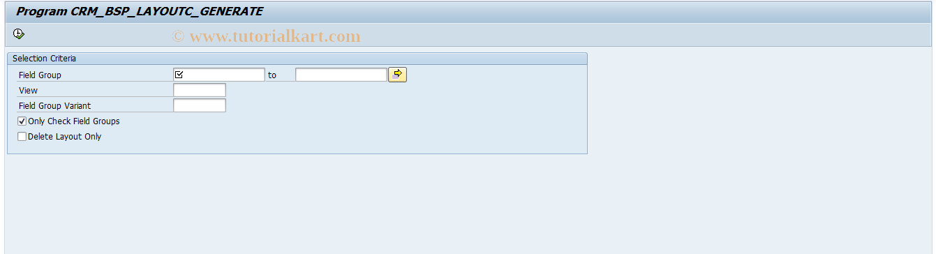 SAP TCode CRMC_LAYOUTC_GENE - Generation of Customer Table Layout